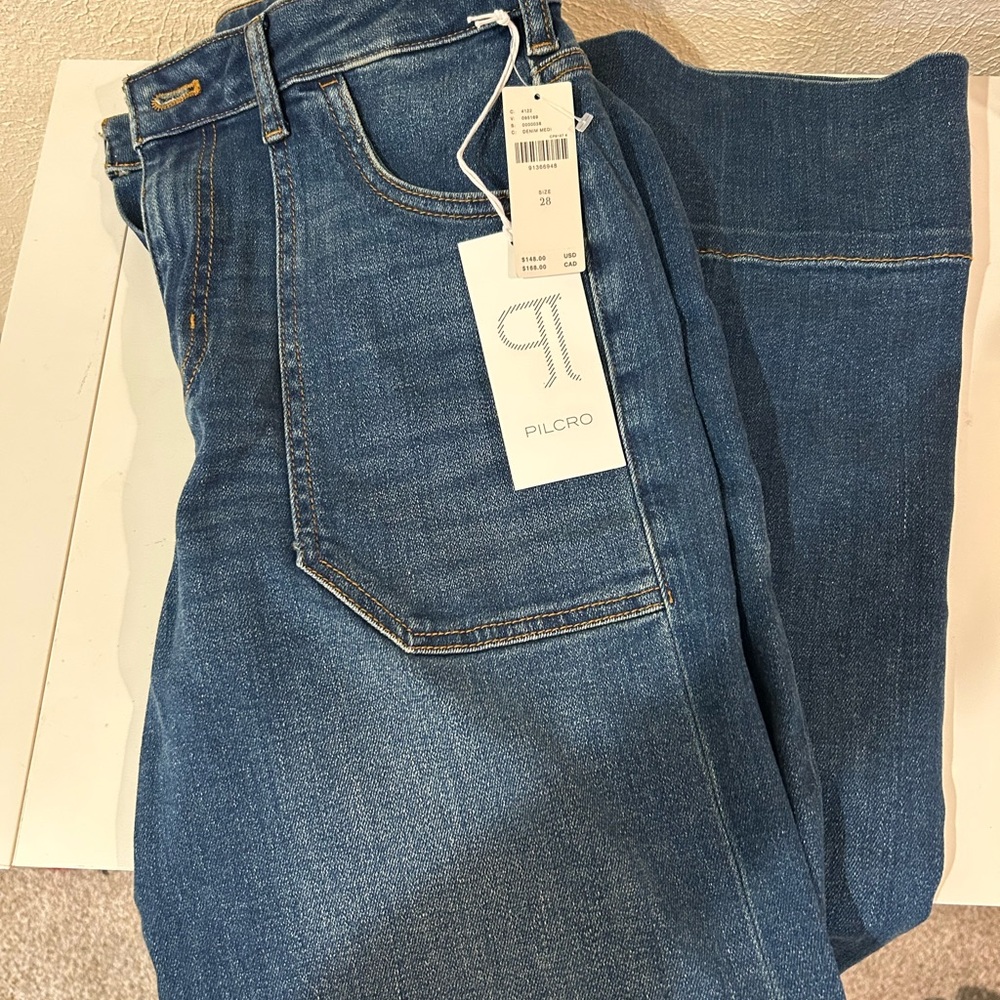 Pilcro Indigo Wide Leg Jeans - Picture 6 of 9